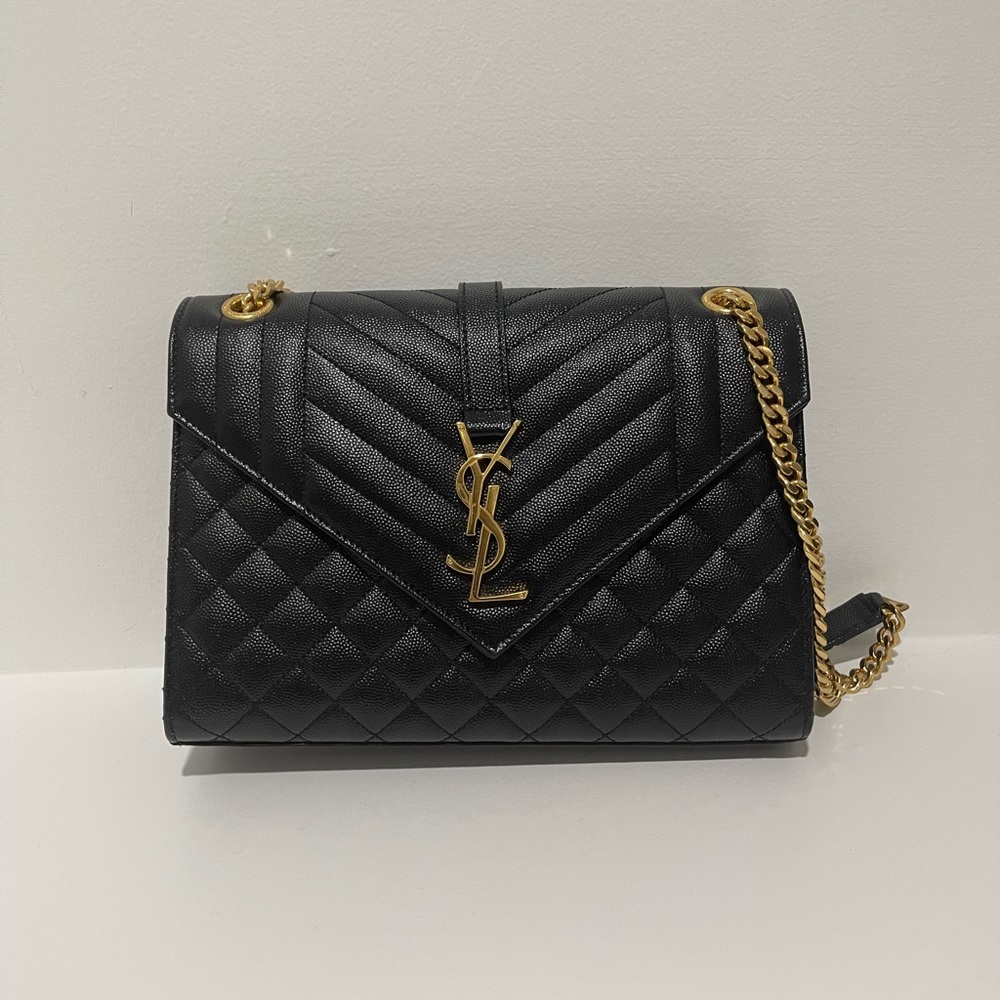 Saint Laurent
Medium Envelope Monogram Matelassé Leather Shoulder Bag